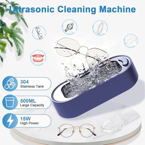 Ultrasonic Eyeglass Cleaner – Deep-Clean Jewelry & Lenses
