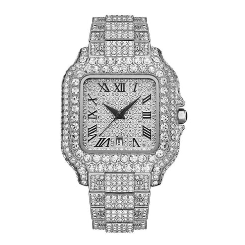 Shop Smart Emirates™ Straight European Hip Hop Diamond Quartz Wrist Watch