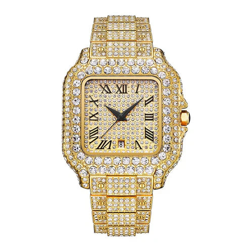 Shop Smart Emirates™ Straight European Hip Hop Diamond Quartz Wrist Watch