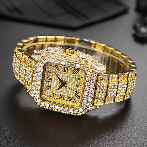 Shop Smart Emirates™ Straight European Hip Hop Diamond Quartz Wrist Watch