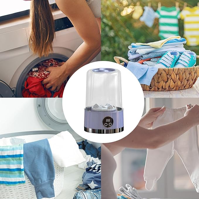 Wireless Charging Mini Washing Machine – Portable & Compact Washer
