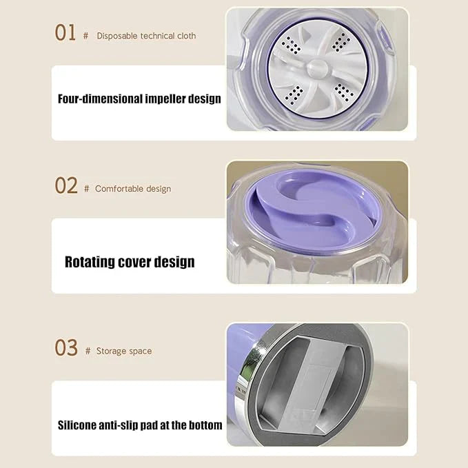 Wireless Charging Mini Washing Machine – Portable & Compact Washer